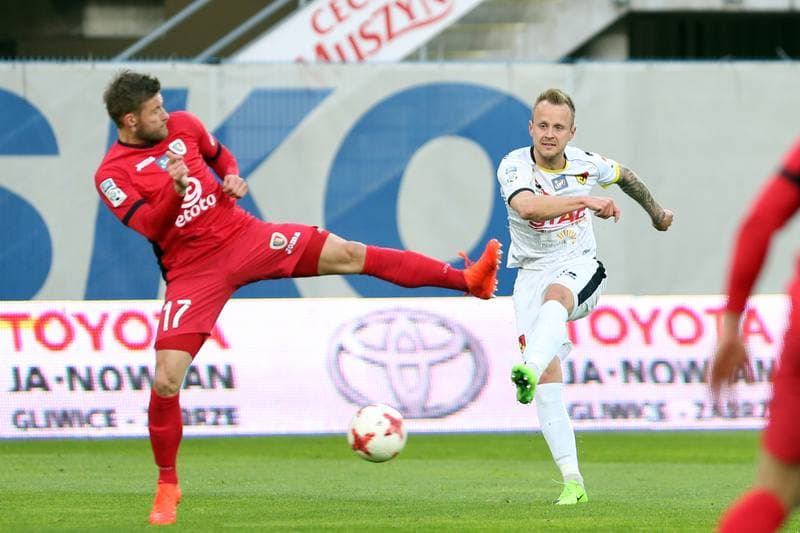 Football. Lotto Ekstraklasa. Piast Gliwice - Jagiellonia Bialystok. 22.04.2017