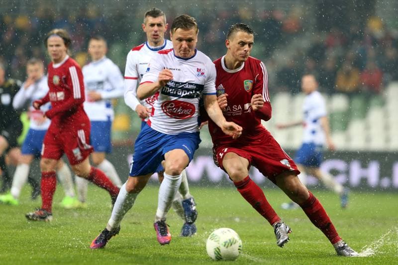 Football. Nice I Liga. Podbeskidzie Bielsko-Biala - Miedz Legnica. 28.04.2017