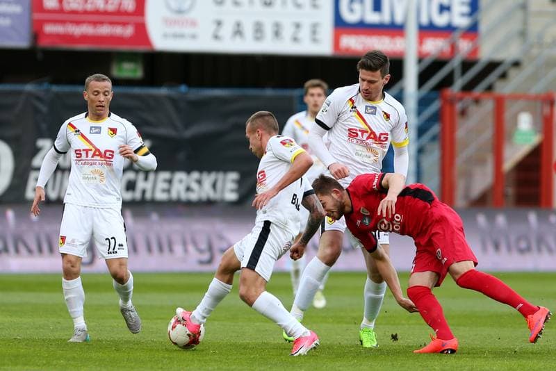 Football. Lotto Ekstraklasa. Piast Gliwice - Jagiellonia Bialystok. 22.04.2017