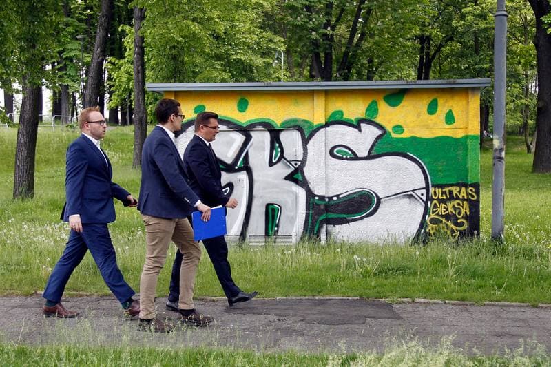 Football. GKS Katowice. Press Conference. 23.05.2017