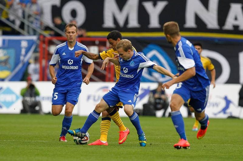 Football. UEFA Europa League. Ruch Chorzow - Metalist Kharkiv. 21.08.2014