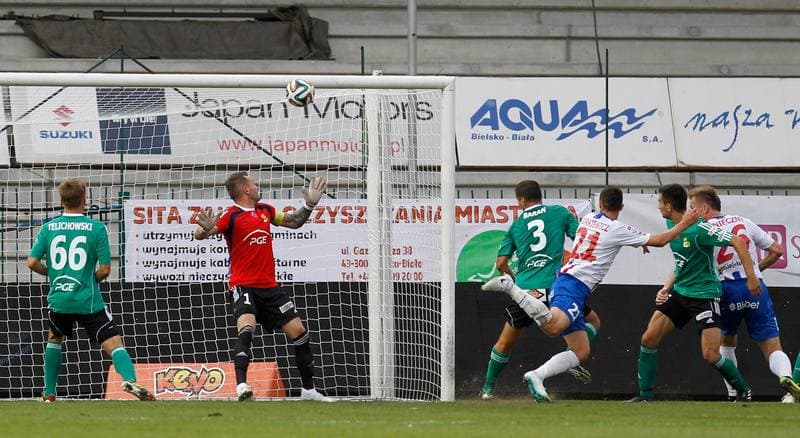 Football. T-Mobile Ekstraklasa. Podbeskidzie Bielsko Biala - GKS Belchatow. 18.08.2014