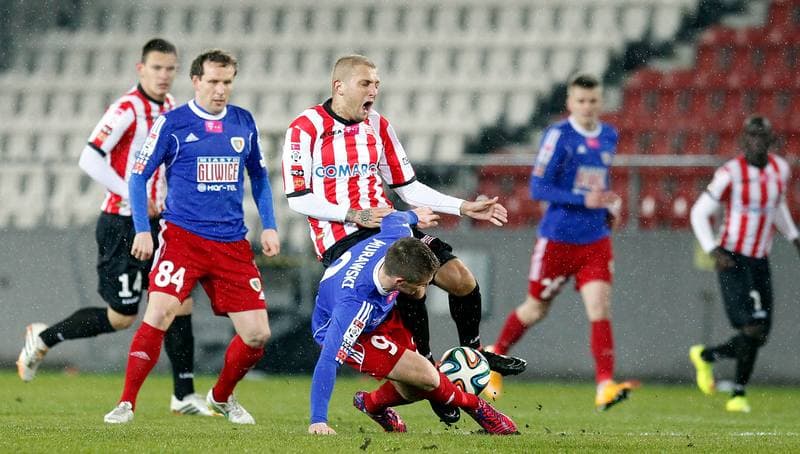 Football. T-Mobile Ekstraklasa. Cracovia Krakow - Piast Gliwice. 13.03.2015
