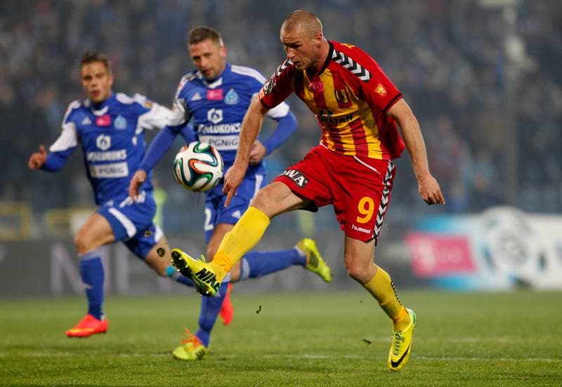Football. T-Mobile Ekstraklasa. Ruch Chorzow - Korona Kielce. 07.04.2014