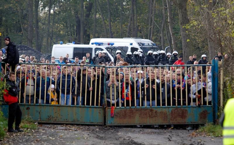 Football. III Liga Slasko Opolska. Szombierki Bytom - Polonia Bytom. 25.10.2014