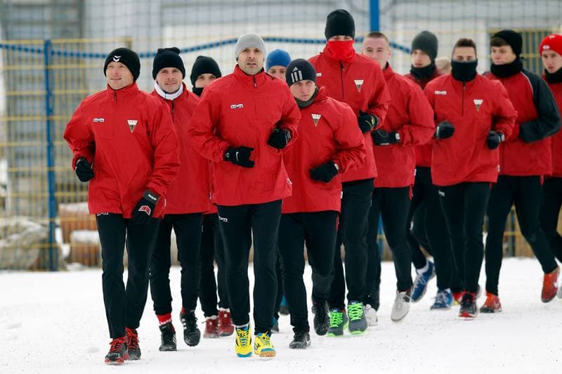 Football. GKS Tychy. Training. 07.01.2015