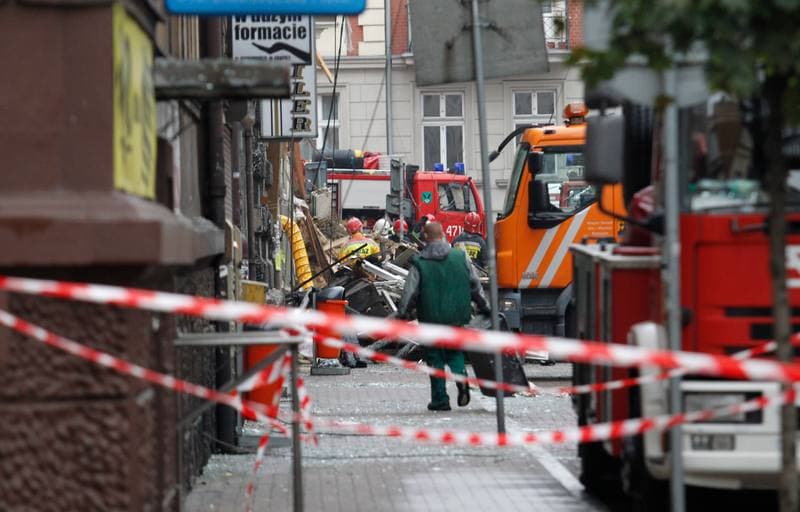 Demolition of Tenement House at Chopin Street Destroyed by Gas Explosion. Katowice. 23.10.2014