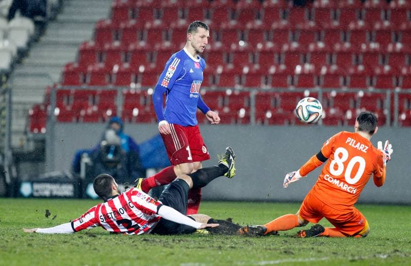Football. T-Mobile Ekstraklasa. Cracovia Krakow - Piast Gliwice. 13.03.2015