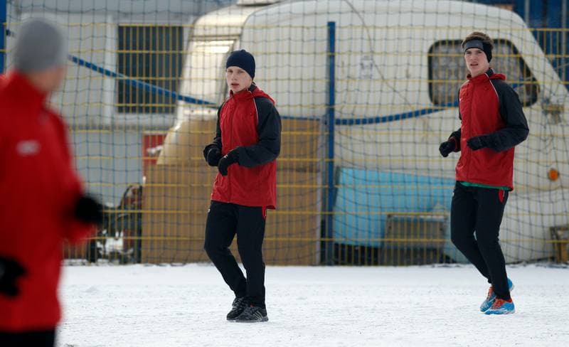 Football. GKS Tychy. Training. 07.01.2015