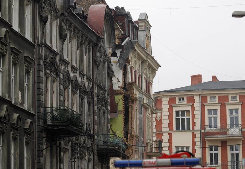 Demolition of Tenement House at Chopin Street Destroyed by Gas Explosion. Katowice. 23.10.2014