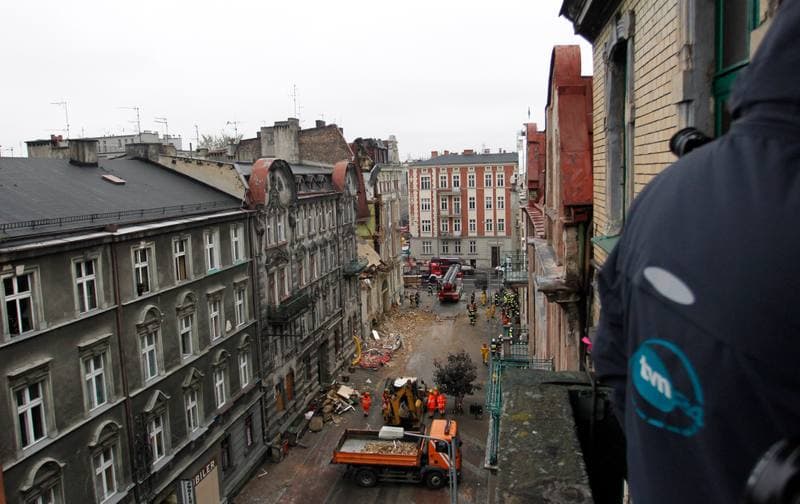 Demolition of Tenement House at Chopin Street Destroyed by Gas Explosion. Katowice. 23.10.2014