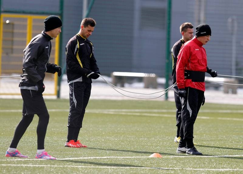 Football. GKS Katowice. Training. 25.01.2015