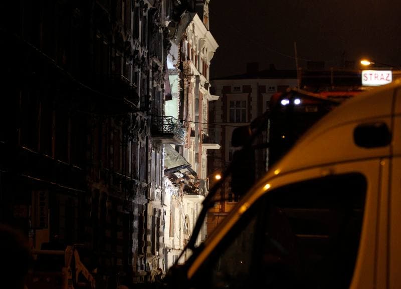 Demolition of Tenement House at Chopin Street Destroyed by Gas Explosion. Katowice. 23.10.2014