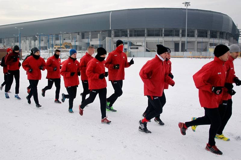 Football. GKS Tychy. Training. 07.01.2015