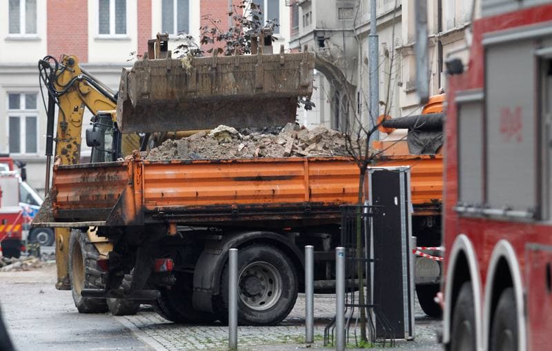 Demolition of Tenement House at Chopin Street Destroyed by Gas Explosion. Katowice. 23.10.2014