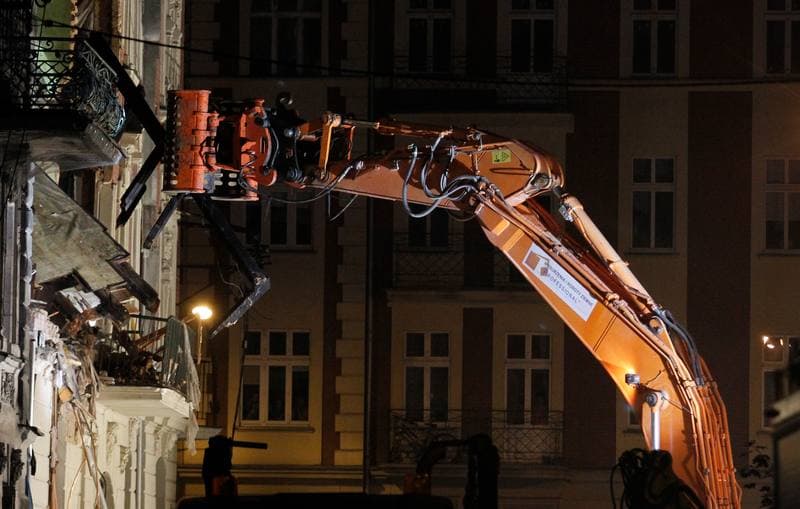 Demolition of Tenement House at Chopin Street Destroyed by Gas Explosion. Katowice. 23.10.2014