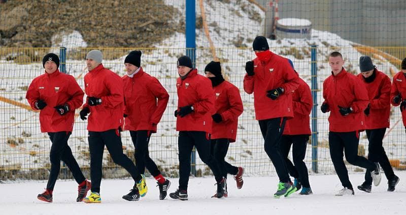 Football. GKS Tychy. Training. 07.01.2015