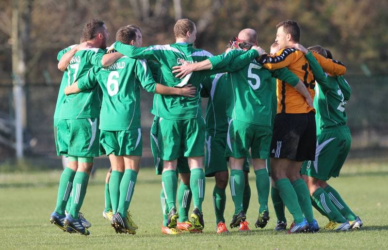 Football. III Liga Opolsko - Slaska. Grunwald Ruda Slaska - Rekord Bielsko Biala. 11.11.2014