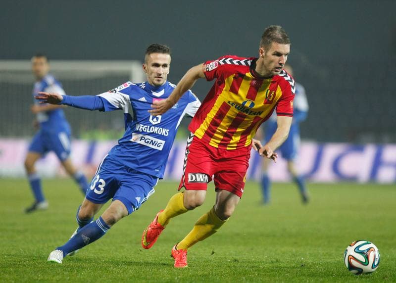 Football. T-Mobile Ekstraklasa. Ruch Chorzow - Korona Kielce. 07.04.2014