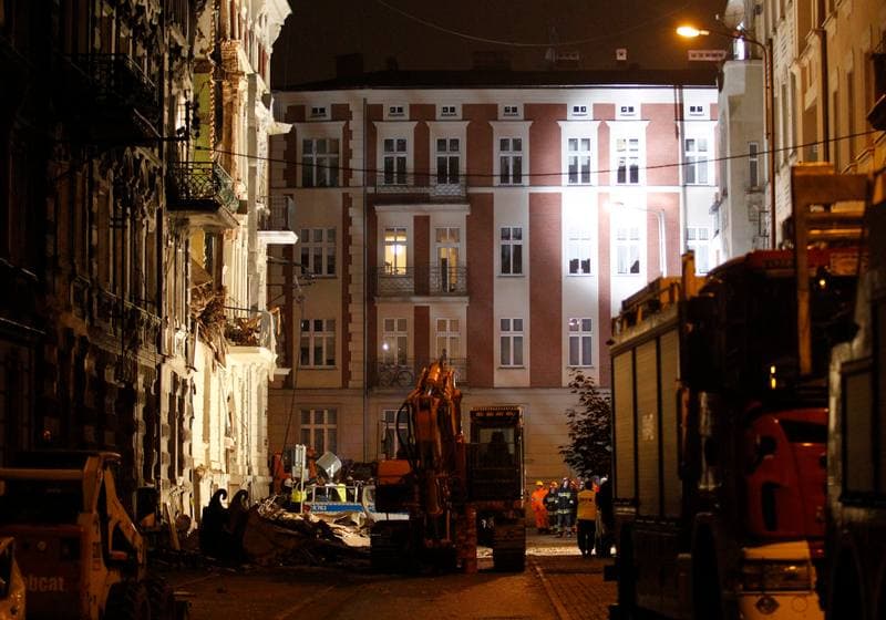 Demolition of Tenement House at Chopin Street Destroyed by Gas Explosion. Katowice. 23.10.2014
