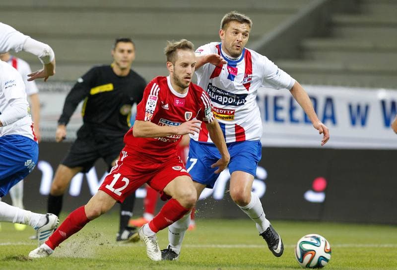 Football. T-Mobile Ekstraklasa. Podbeskidzie Bielsko Biala - Piast Gliwice. 03.11.2014