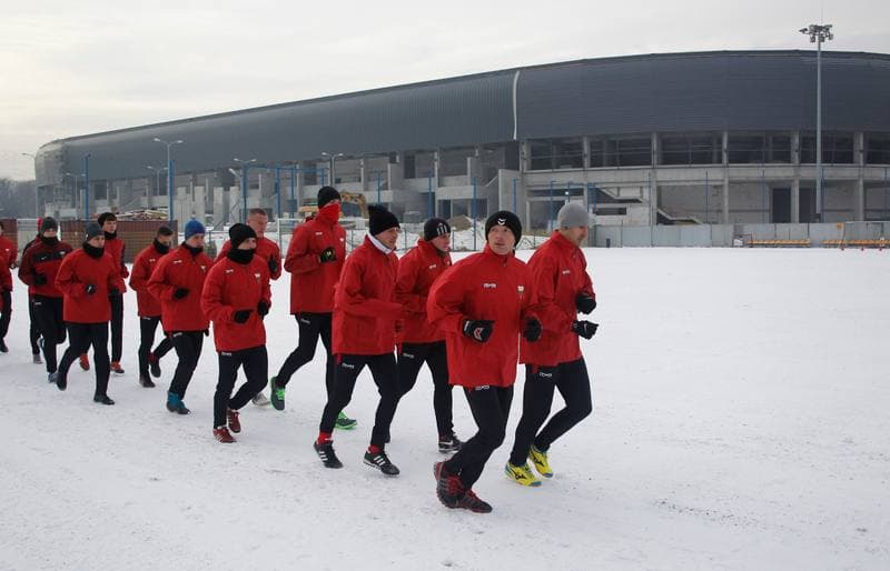 Football. GKS Tychy. Training. 07.01.2015