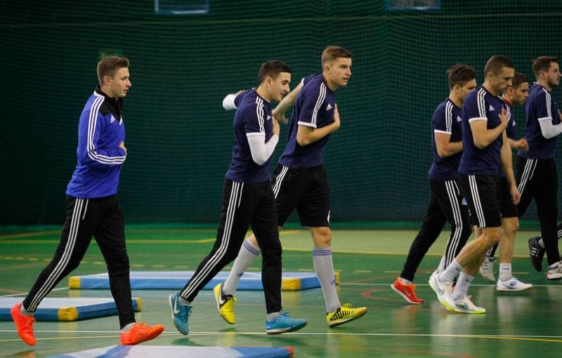 Football. Ruch Chorzow. Training. 05.01.2015