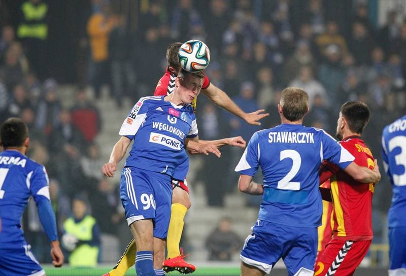 Football. T-Mobile Ekstraklasa. Ruch Chorzow - Korona Kielce. 07.04.2014