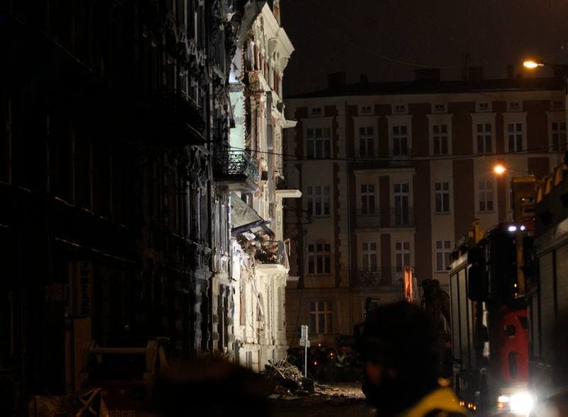 Demolition of Tenement House at Chopin Street Destroyed by Gas Explosion. Katowice. 23.10.2014