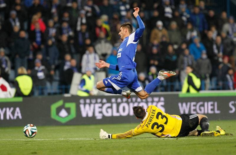 Football. T-Mobile Ekstraklasa. Ruch Chorzow - Slask Wroclaw. 21.11.2014
