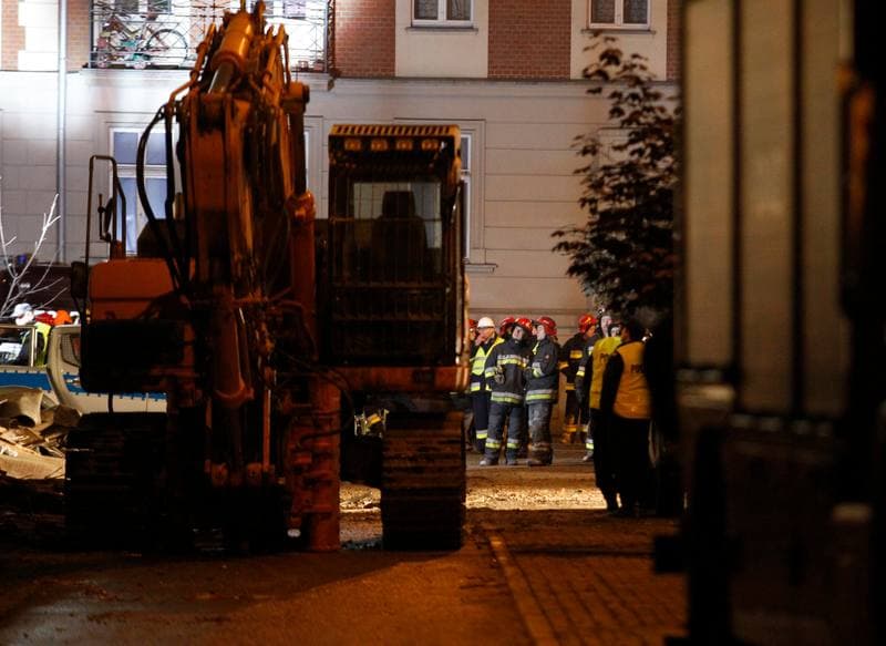 Demolition of Tenement House at Chopin Street Destroyed by Gas Explosion. Katowice. 23.10.2014