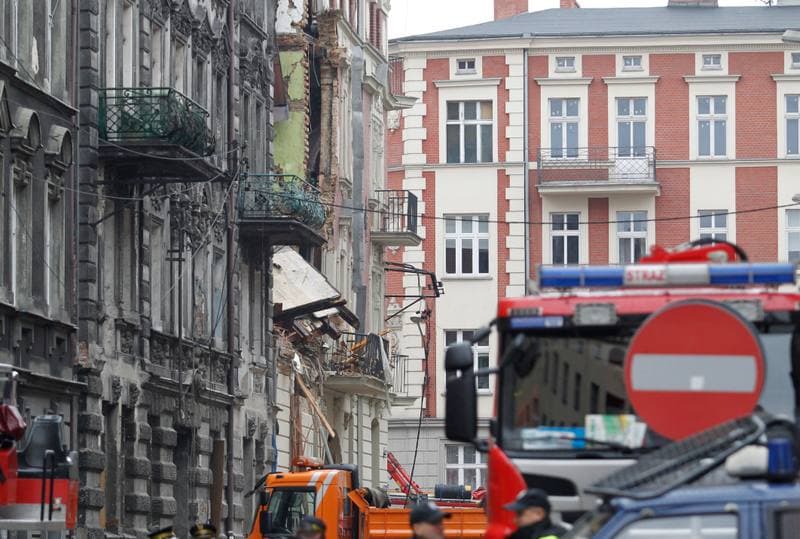 Demolition of Tenement House at Chopin Street Destroyed by Gas Explosion. Katowice. 23.10.2014