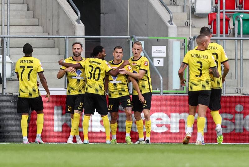 Football. Betclic I liga. Wieczysta Krakow - Znicz Pruszkow. 01.08.2025
