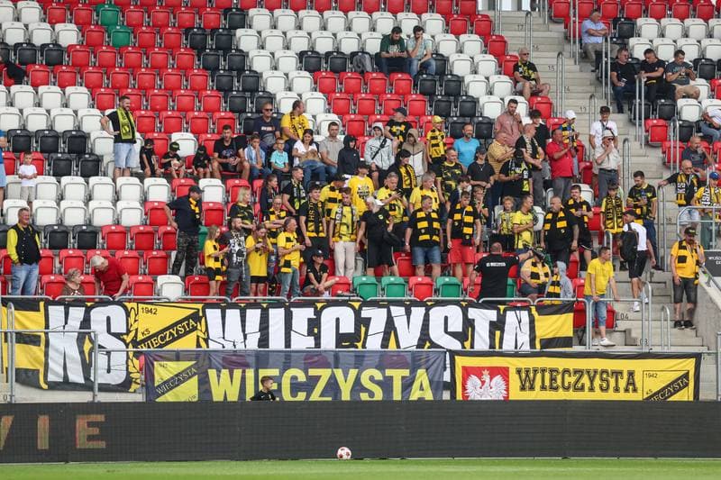 Football. Betclic I liga. Wieczysta Krakow - Pogon Siedlce. 27.07.2025