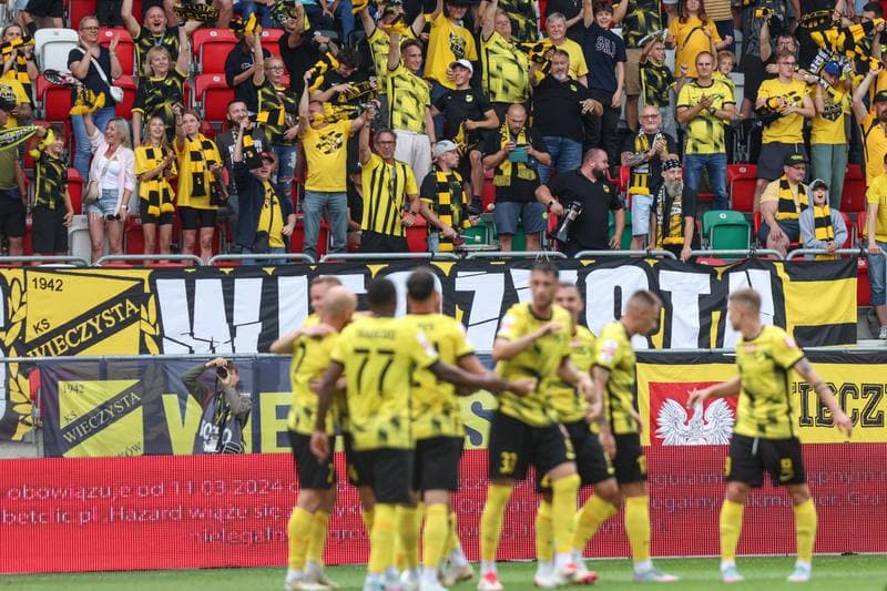 Football. Betclic I liga. Wieczysta Krakow - Pogon Siedlce. 27.07.2025