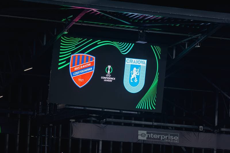 Football. UEFA Conference League. Rakow Czestochowa - Universitatea Craiova. 02.10.2025