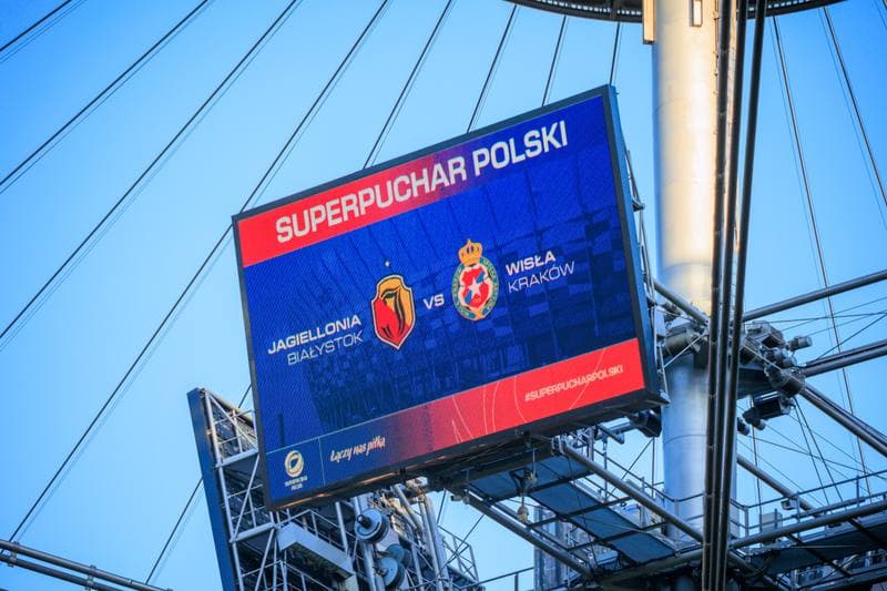 Football. Polish Supercup. Jagiellonia Bialystok - Wisla Krakow. 02.04.2025
