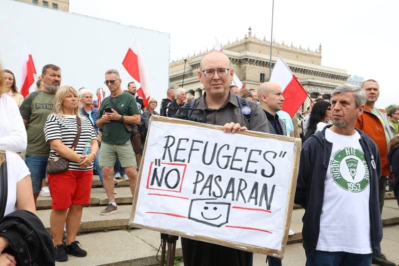 March under the slogan STOP IMMIGRATION. Warsaw. 19.07.2025