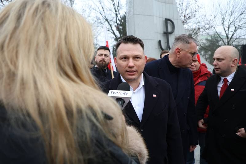 Slawomir Mentzen. Picket in front of the Sejm against the government's policy towards Ukraine. 19.12.2025