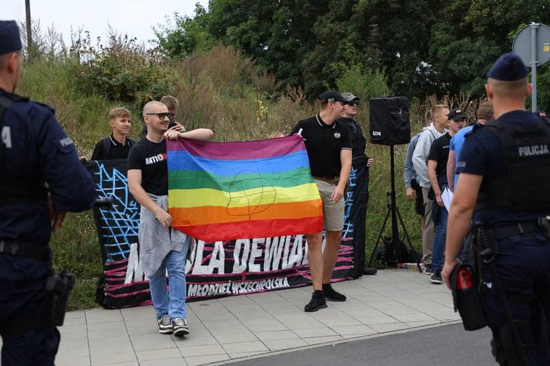 Counter-demonstration against the Rainbow Equality March. Torun. 30.08.2025