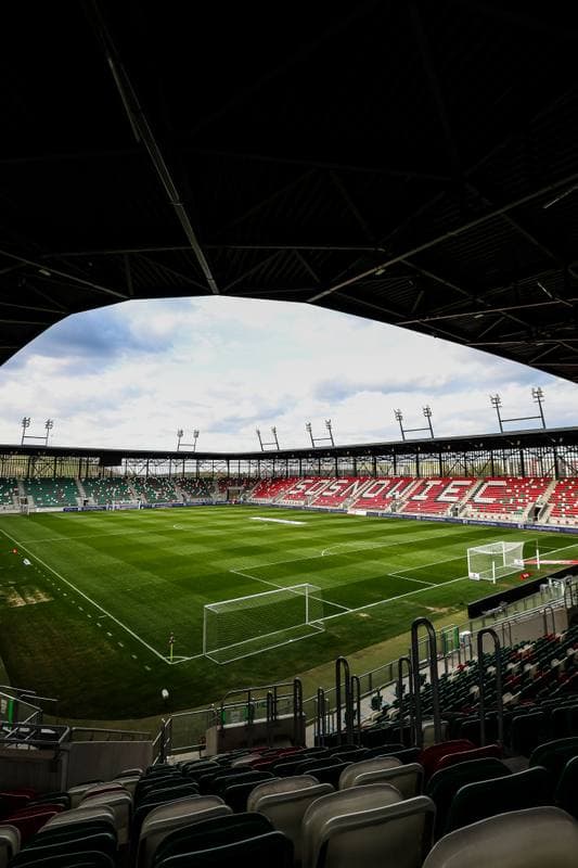 Football. Betclic 1 Liga. Wieczysta Krakow - Polonia Bytom. 23.04.2026