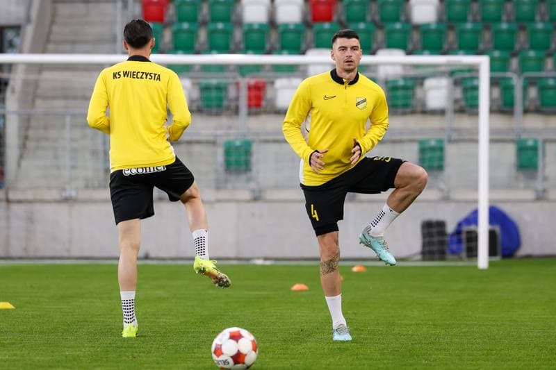 Football. Betclic 1 Liga. Wieczysta Krakow - Polonia Bytom. 23.04.2026