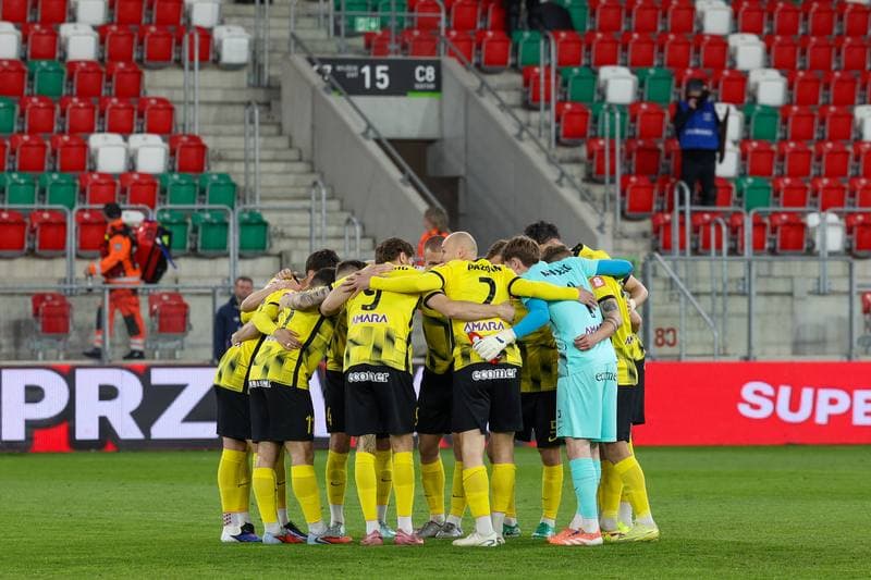 Football. Betclic 1 Liga. Wieczysta Krakow - Polonia Bytom. 23.04.2026