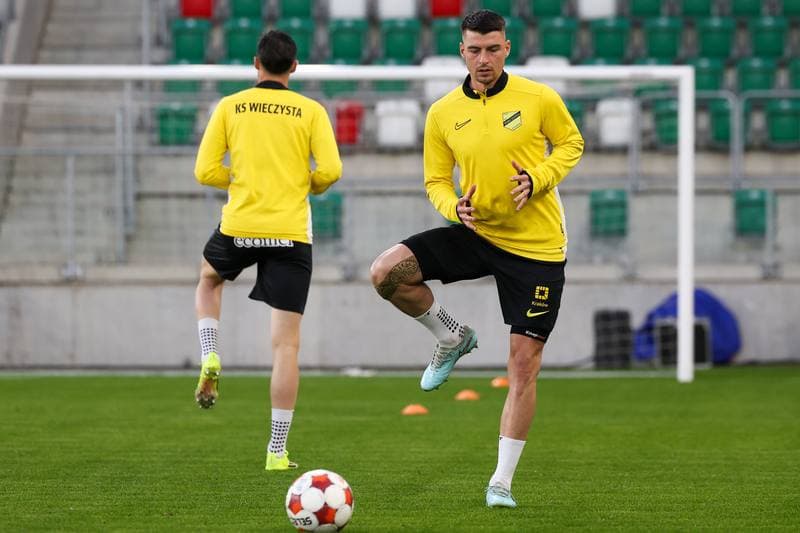 Football. Betclic 1 Liga. Wieczysta Krakow - Polonia Bytom. 23.04.2026