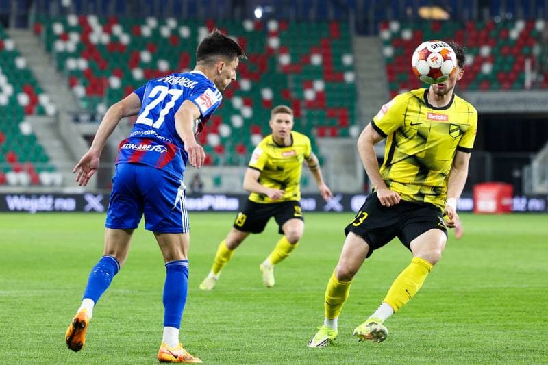 Football. Betclic 1 Liga. Wieczysta Krakow - Polonia Bytom. 23.04.2026