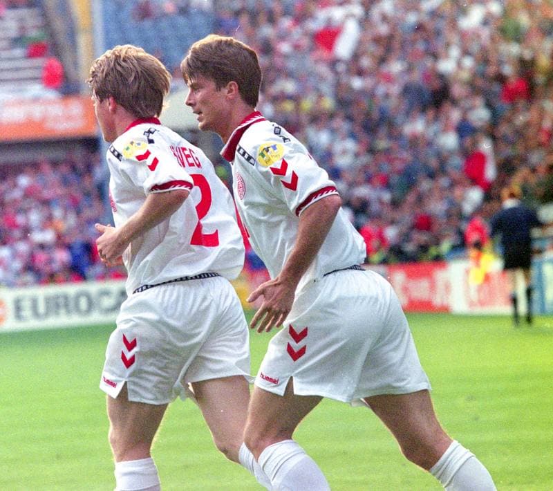 Football. UEFA EURO 1996. Denmark - Portugal. 09.06.1996