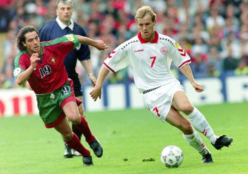 Football. UEFA EURO 1996. Denmark - Portugal. 09.06.1996