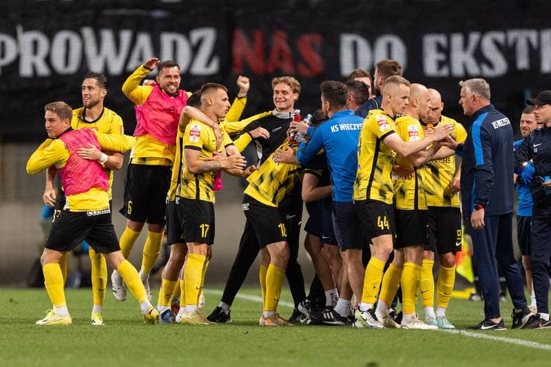 Football. Betclic I Liga. KS Wieczysta Krakow - Polonia Warszawa. 28.05.2026