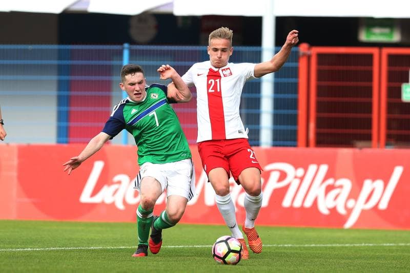 Football. UEFA U19 Championship Qualifiers. Northern Ireland - Poland. 04.10.2017