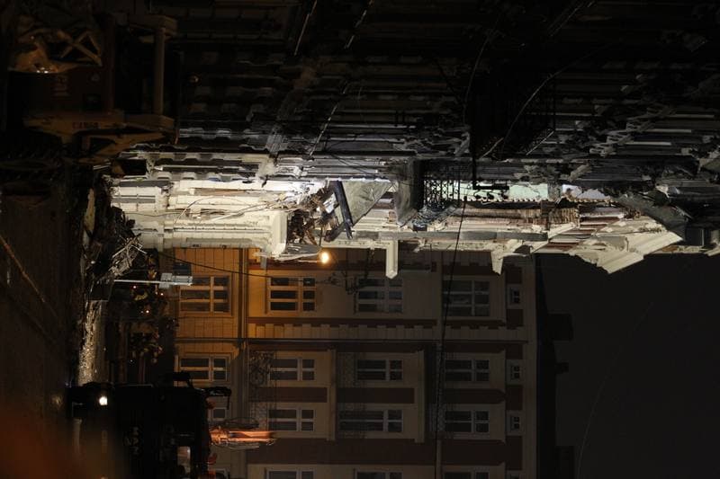 Demolition of Tenement House at Chopin Street Destroyed by Gas Explosion. Katowice. 23.10.2014